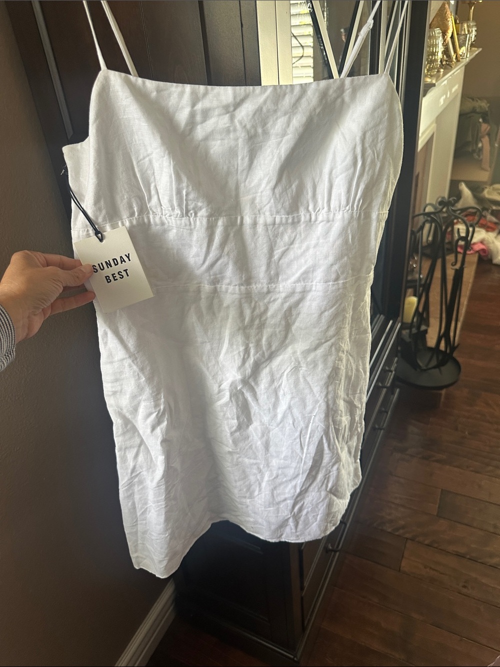 Sunday Best White Linen Slip Mini Dress